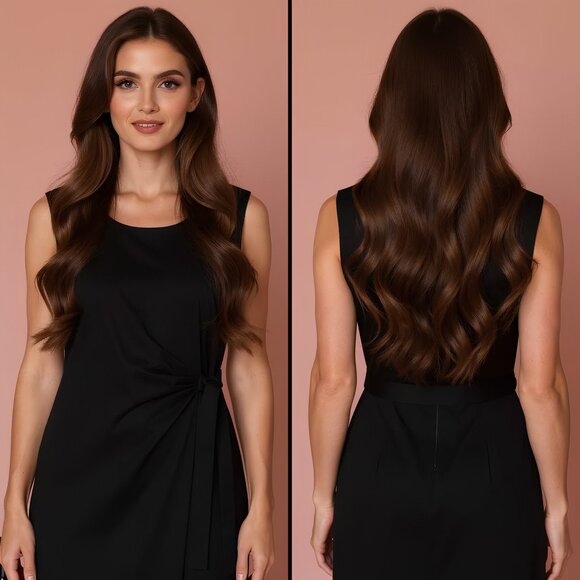 Women’s Black Cotton Sheath Dress |  SMALL Size | Adjustable Waist Tie - Picture 2 of 2